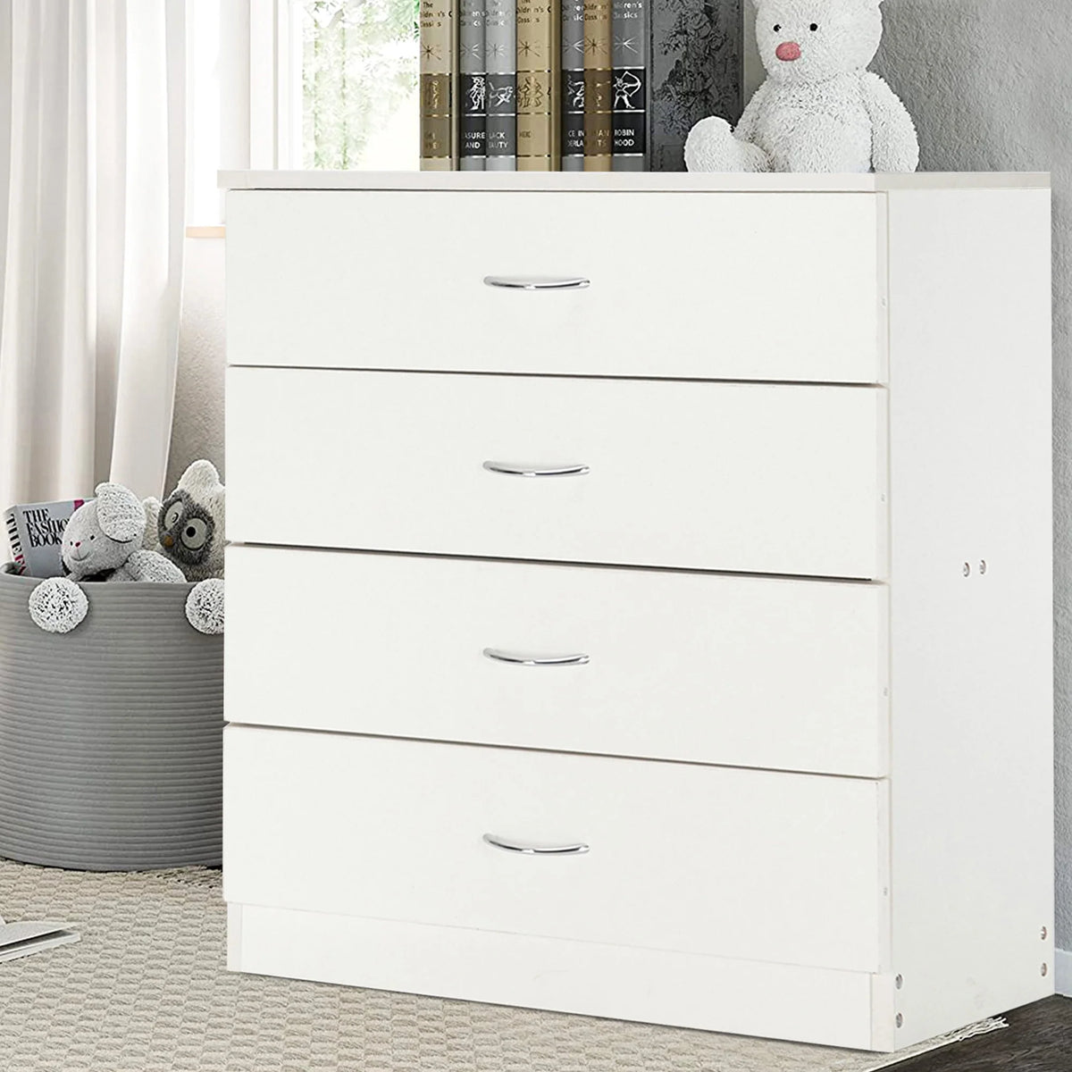 Black 4 Drawer Wood Dresser C753