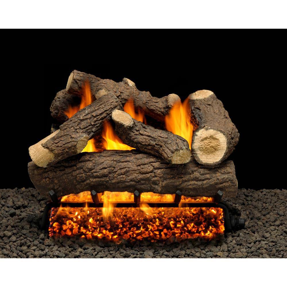 24 in. Vented Natural Gas Fireplace Logs with Manual Safety Pilot Kit B753