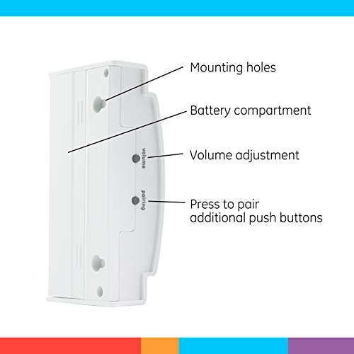 White Wireless Doorbell Kit with 2 Push Buttons and 8 Melodies X9847