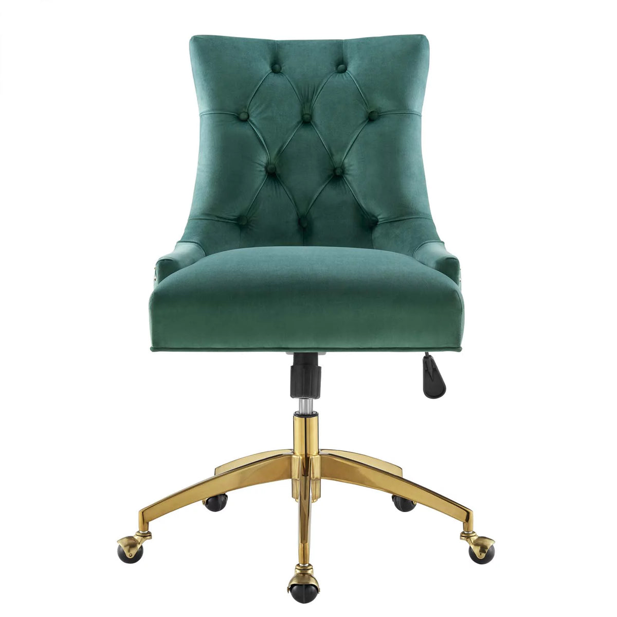 Velvet Gold Teal Blue Tufted Chair W515
