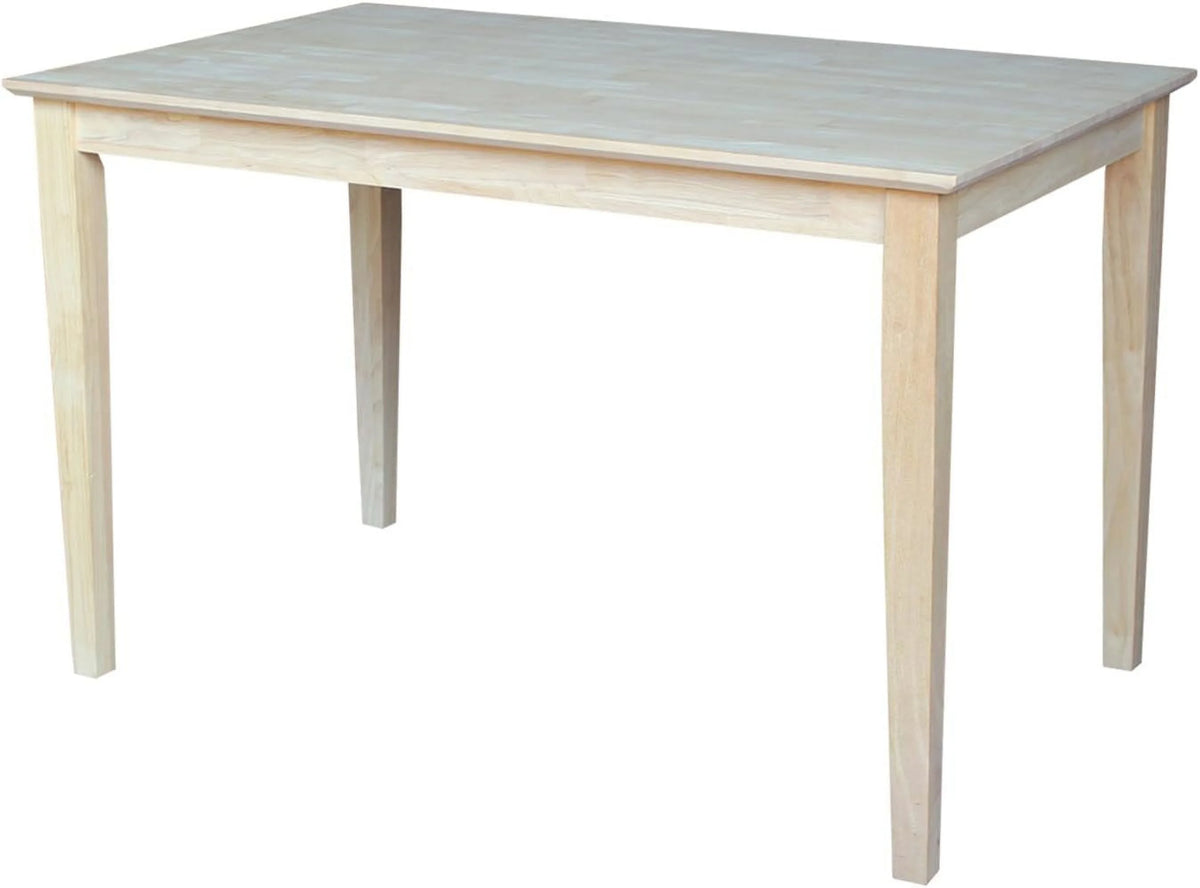 Solid Wood Table Top with Shaker Legs, 30 Inch, Unfinished Z822534