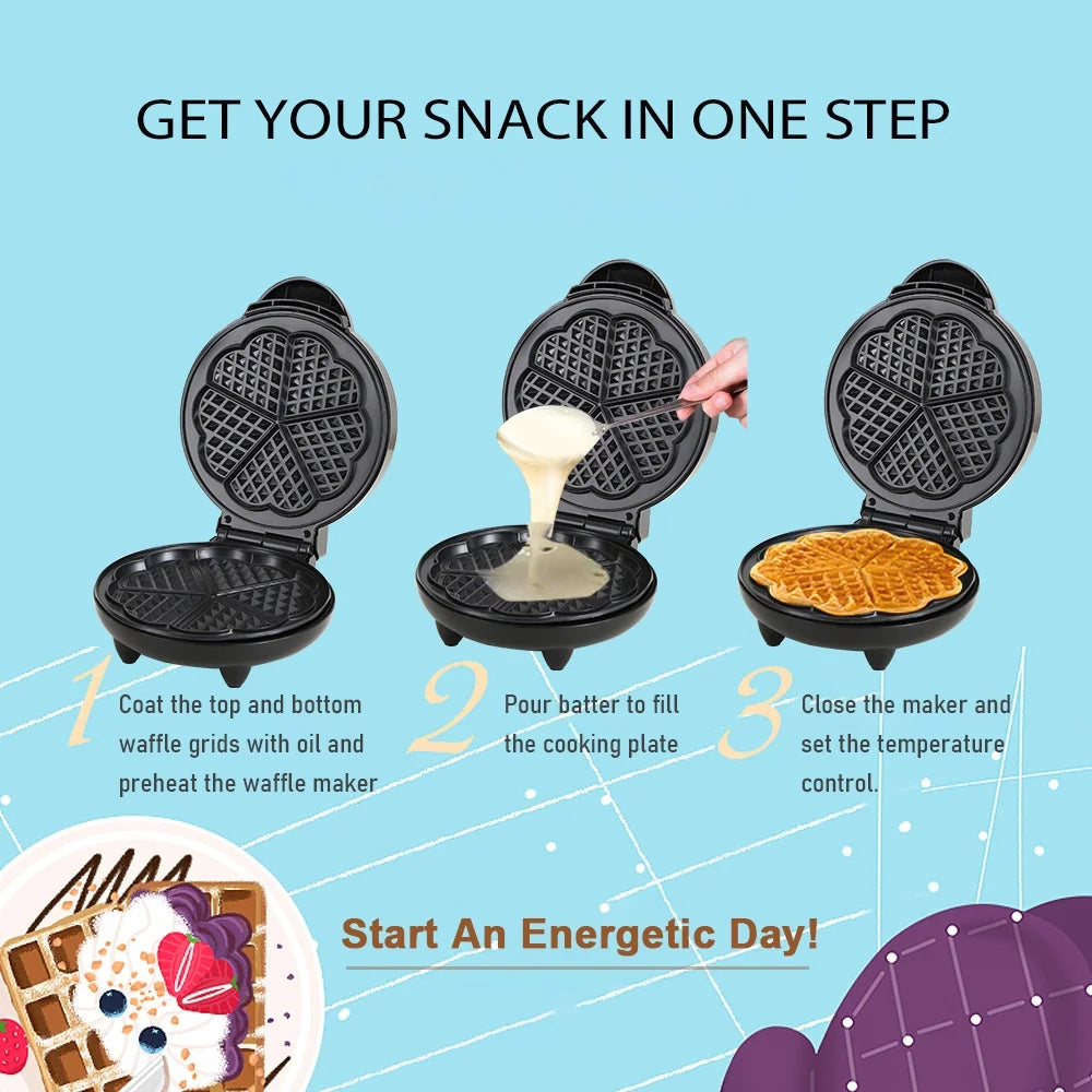 1000W Heart-Shaped Waffle Maker C11217