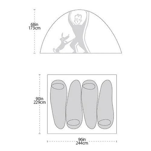 Green 4 Person Tent W3845