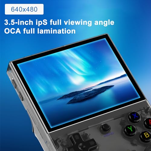 Black 3.5 Inch IPS Screen Retro Handheld Game Console with 64G TF Card X457102