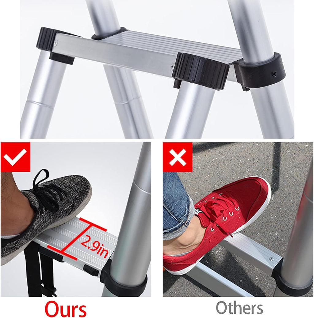 A-Frame Aluminum Telescoping Folding Ladder 330lb Capacity V793340