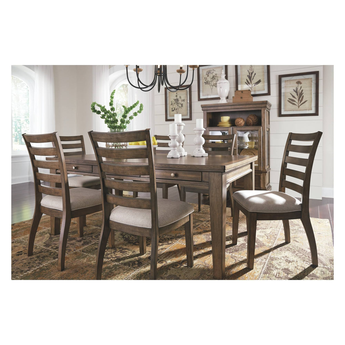 Medium Brown Dining Side Chair Set of 2 E240141