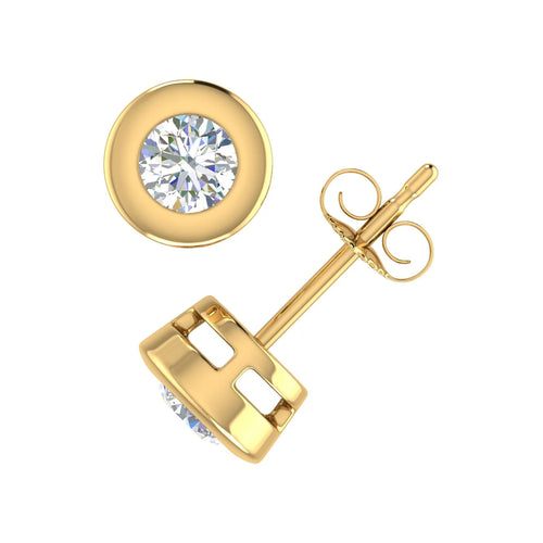 10K Yellow Gold Diamond Stud Earrings X716