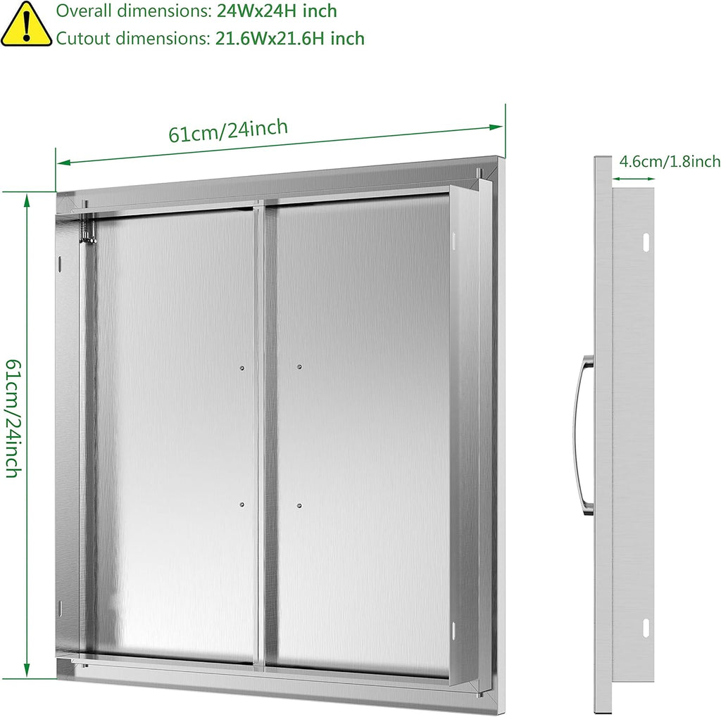 Stainless Steel 24''W x 24''H Outdoor Kitchen Doors U70465