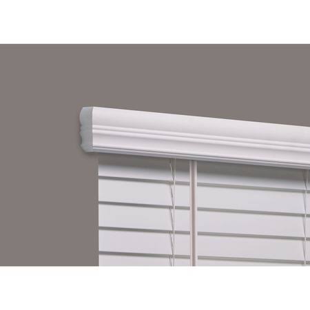 Cordless Faux Wood Blind, White, 65-3/4x22 D398