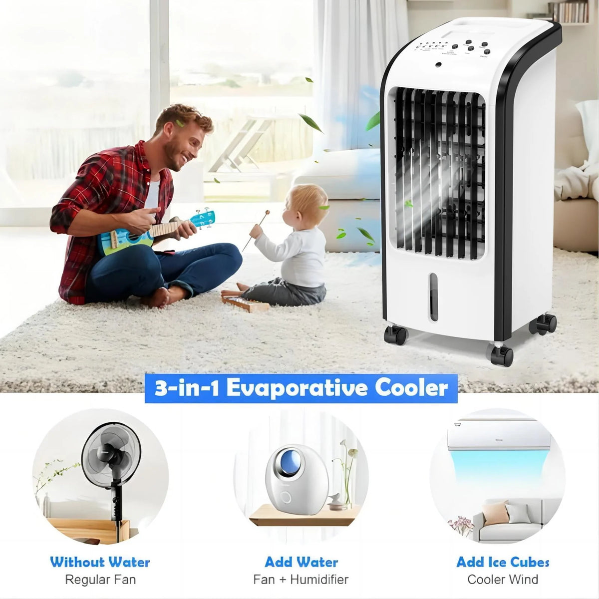 Portable Evaporative Air Cooler Fan with Remote Control S39527