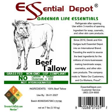 7 lbs Grass Fed Non-GMO Food Grade Beef Tallow R25739