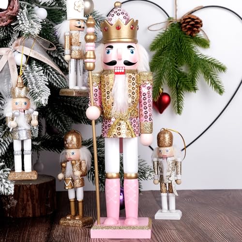 Pink Wooden Nutcracker Figure, 12” G648