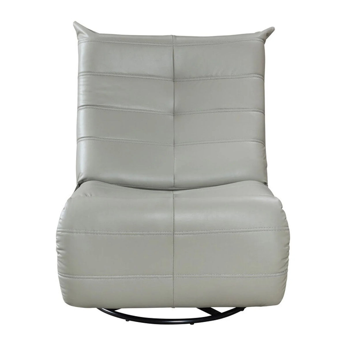 Green Gray Faux Leather Swivel Glider Recliner O60928