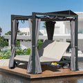 Aluminum Outdoor Patio Daybed with Retractable Canopy S7915