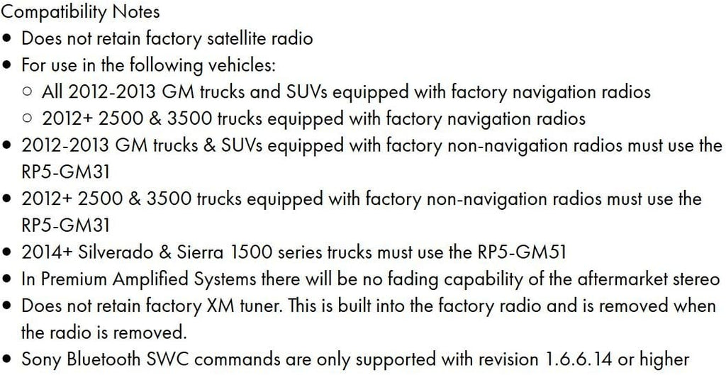 Radio Replacement Interface with Built-In OnStar Package for Select Cadillac Escalade Vehicles N26227