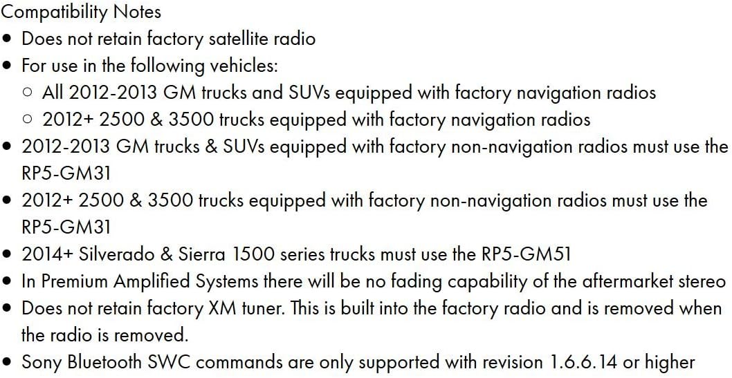 Radio Replacement Interface with Built-In OnStar Package for Select Cadillac Escalade Vehicles N26227