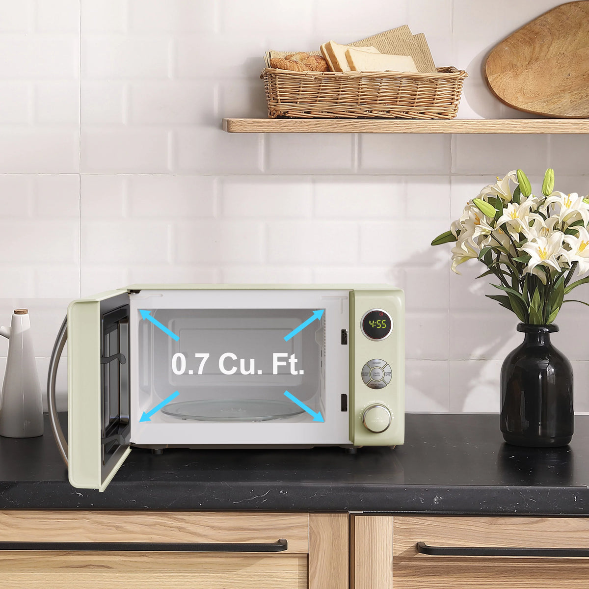 0.7 Cu. ft. 700 Watts Cream Countertop Microwave Oven C1807