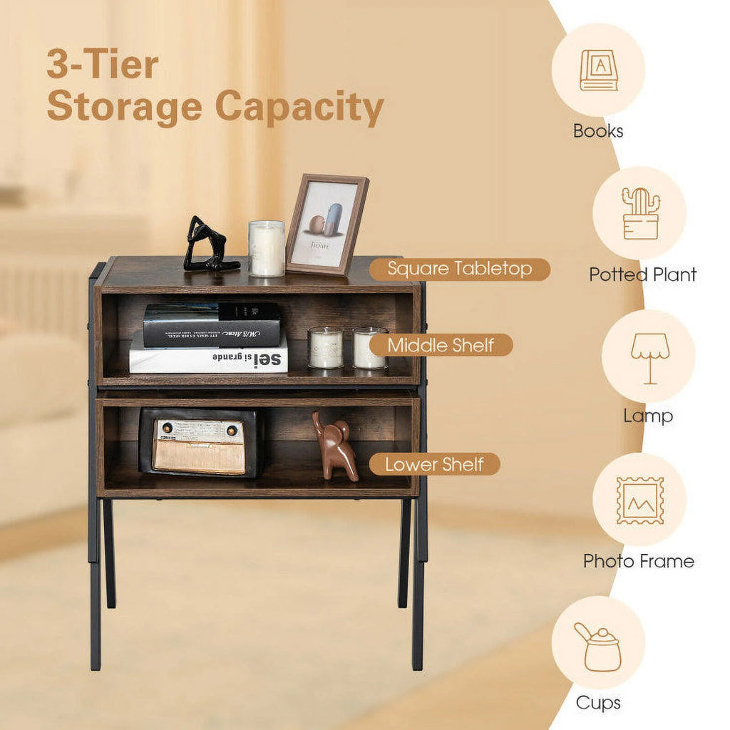 2 Pieces Stackable Night Stand J360052