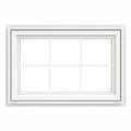 White Vinyl Awning Window with Colonial Grids U249