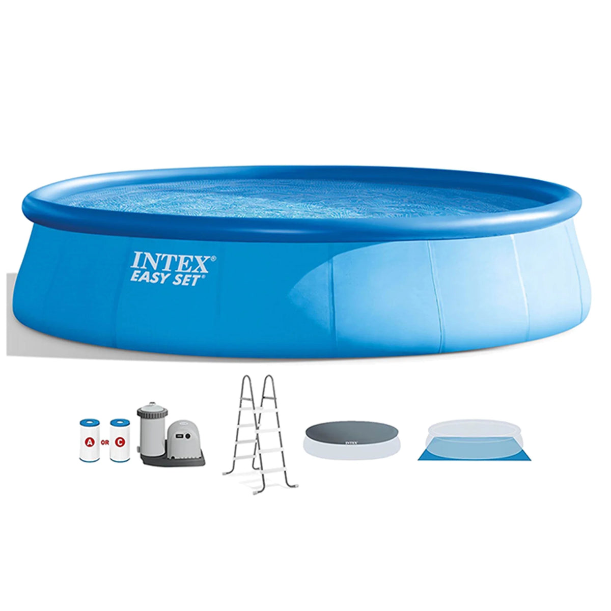 18'x48 Inflatable Pool with Pump, Ladder & Maintenance Kit I6958