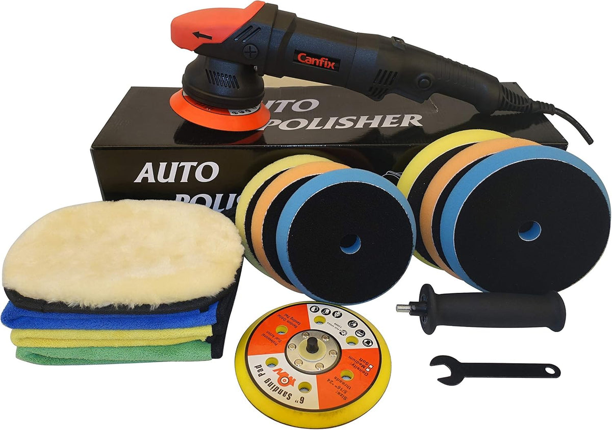 Dual Action Orbital Car Polisher with 5" and 6" Pads Pack of 2 R432545