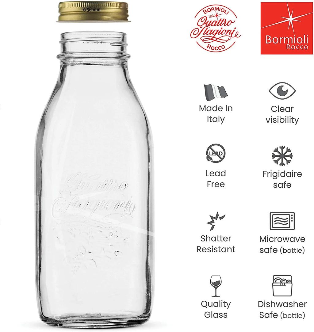 Clear Glass Milk Bottle 6 Pack A429