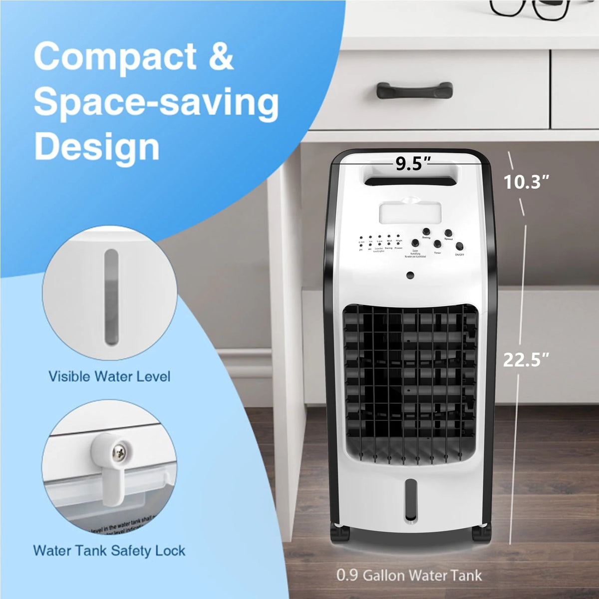 Portable Evaporative Air Cooler Fan with Remote Control S39527