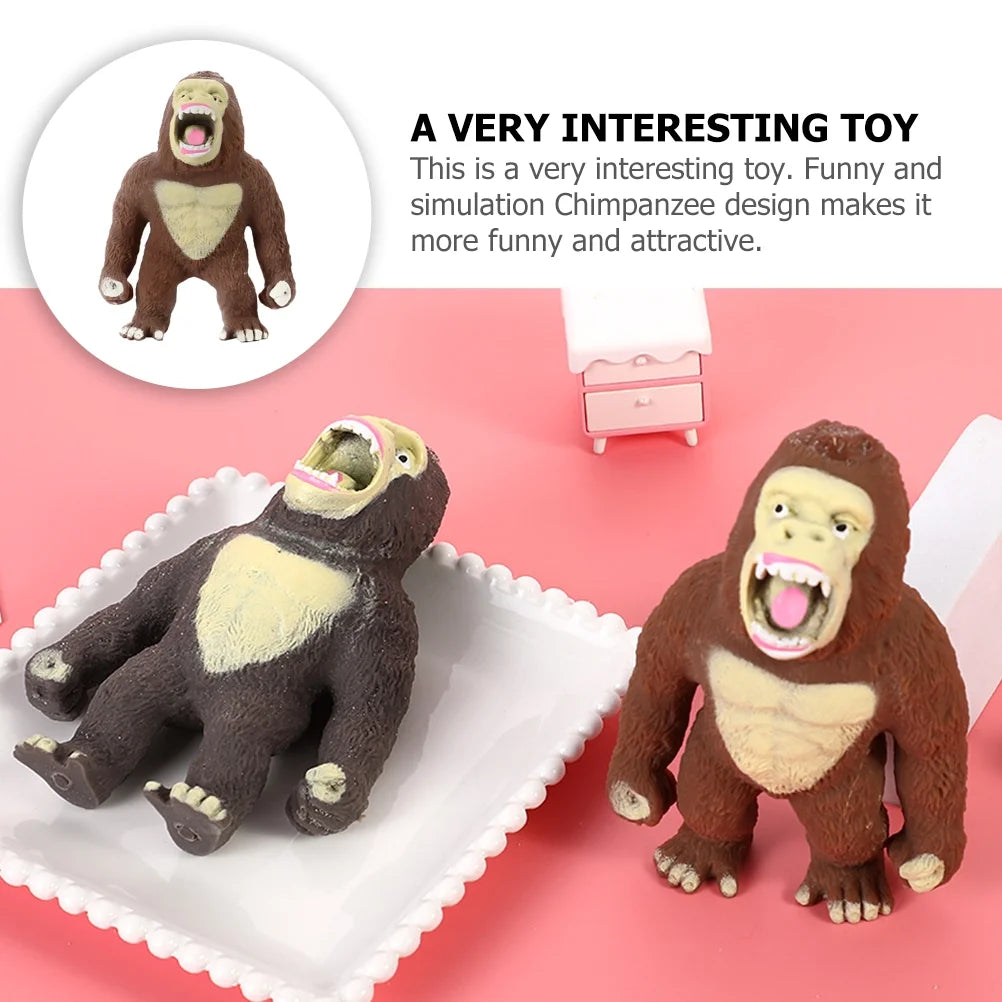 3 PCS Stretchy Toy Animal Gorilla Stress Elastic O4969