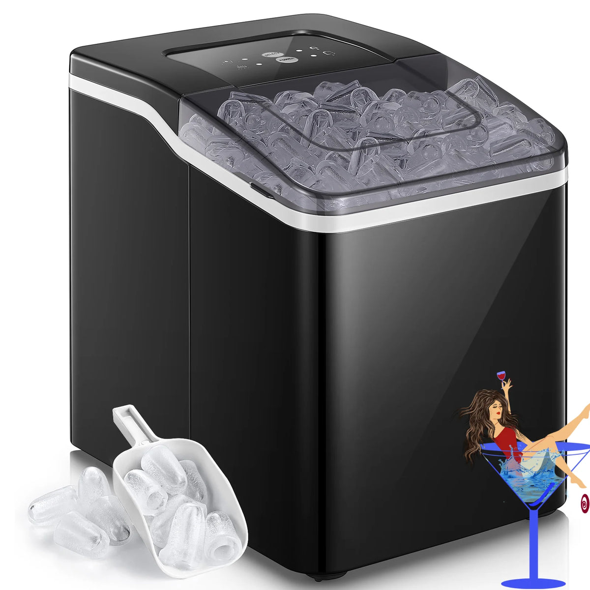 Countertop Ice Maker 2 Ice Sizes 28 lbs Self-Clean S61201