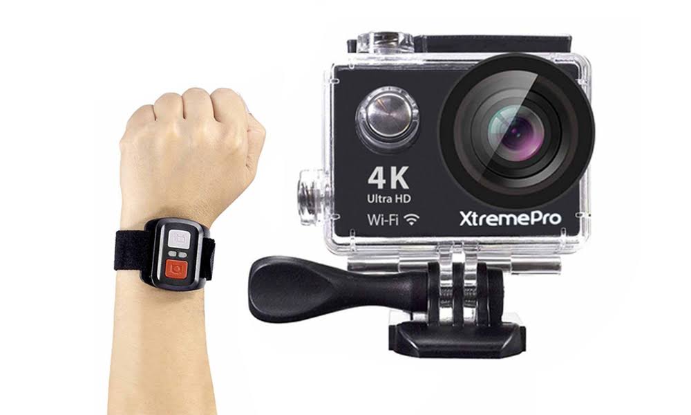4K Ultra HD Sports Camera Bundle with Wireless Wrist Remote N6824