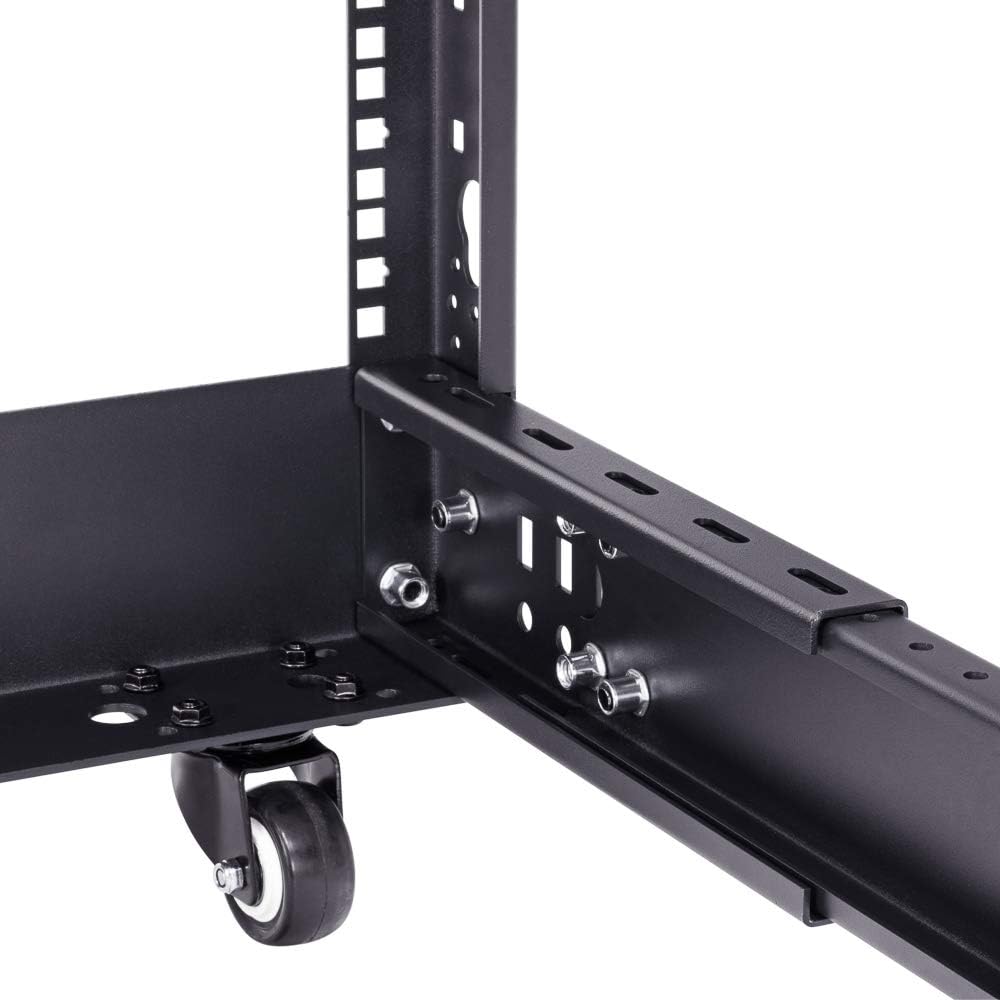 12U 4-Post Open Frame Server Rack Black Y952846