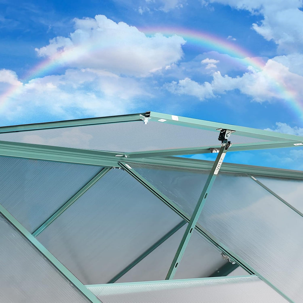 6'x8' Polycarbonate Aluminum Greenhouse with Window W6189