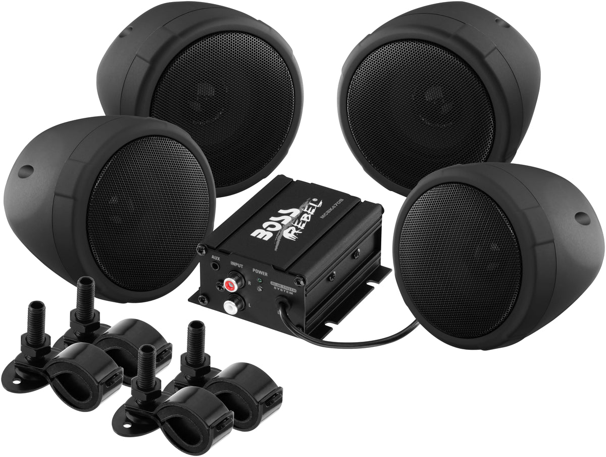 Motorcycle Speakers - Wireless - 2 Pairs - Black N793