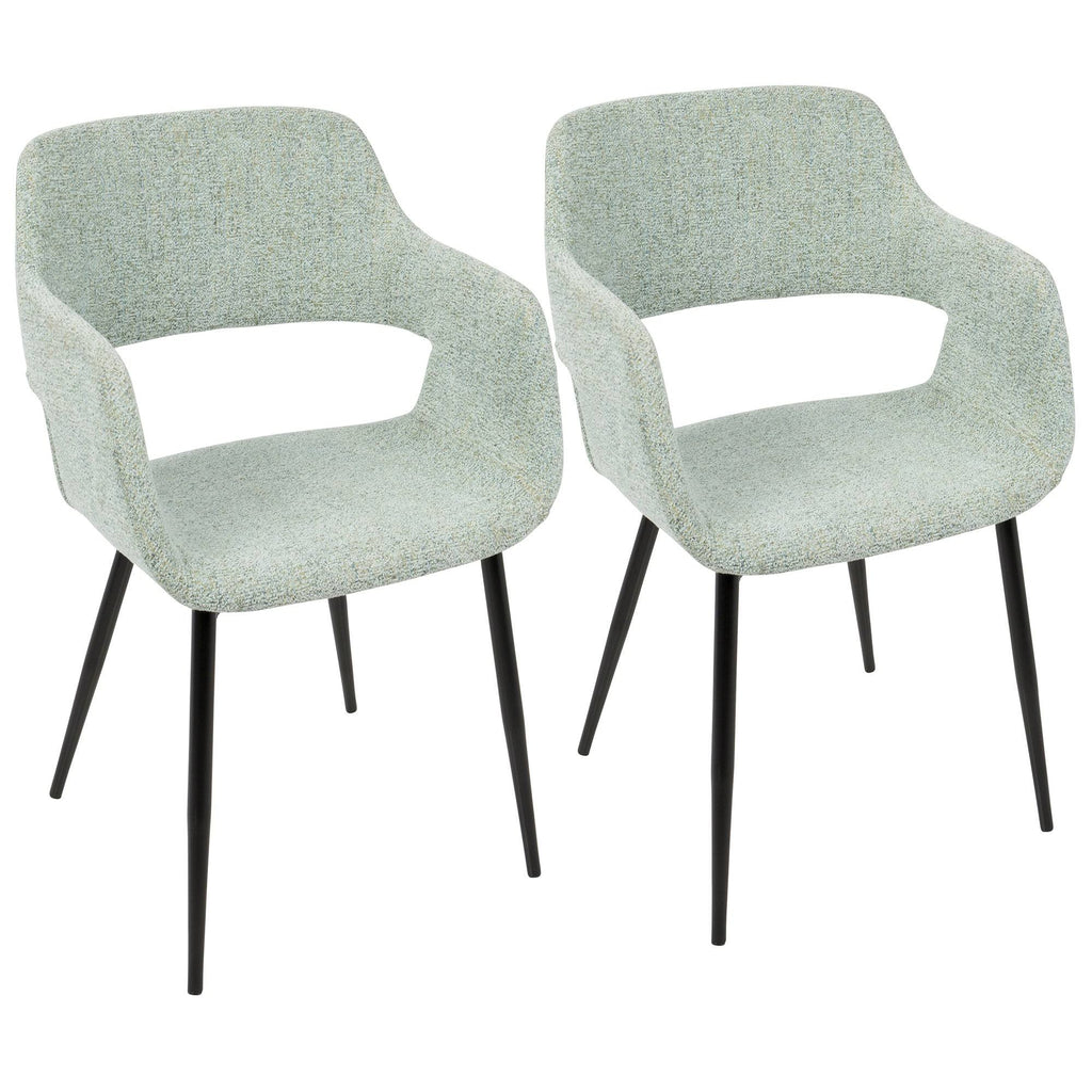 Mid-Century Modern Chair Set of 2 Green Y43756