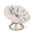 Papasan Swivel Chair Cushion Light Brown and Beige X81903
