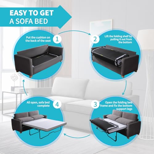 Queen Size Velvet Pull Out Sofa Bed P88129