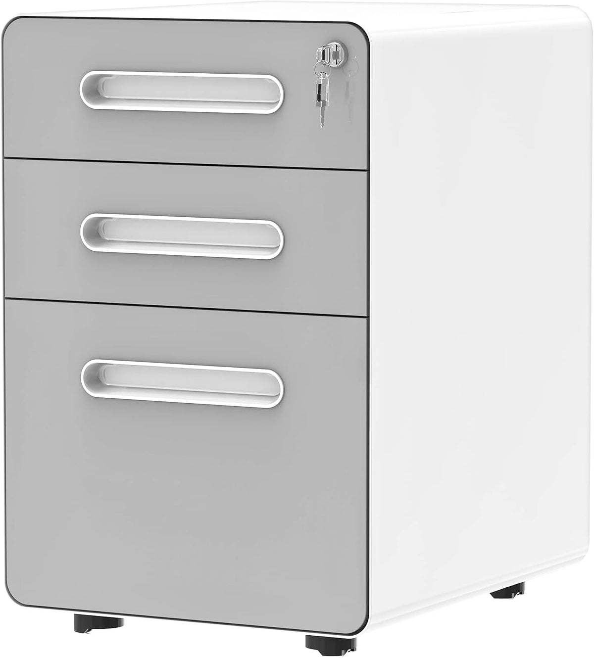 3 Drawer Metal Rolling File Cabinet with Lock A196336