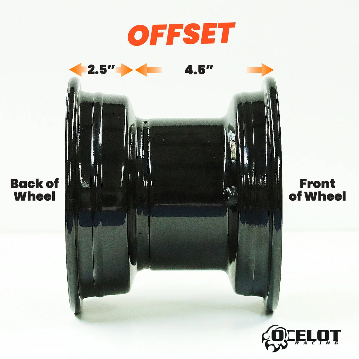 Black 8x7 4/4 2.5+4.5 Steel Wheel G898