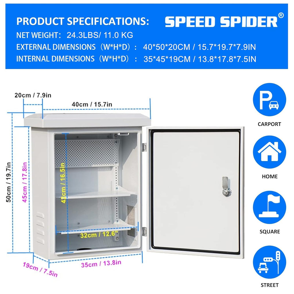 Outdoor Stainless Steel Junction Box IP55 with Mounting Plate X77842