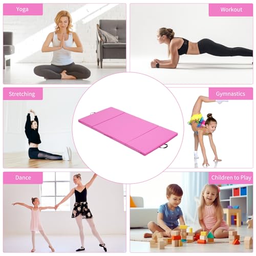 Gymnastics Mat 6'x3'x2'' Foldable Exercise Mat H110683