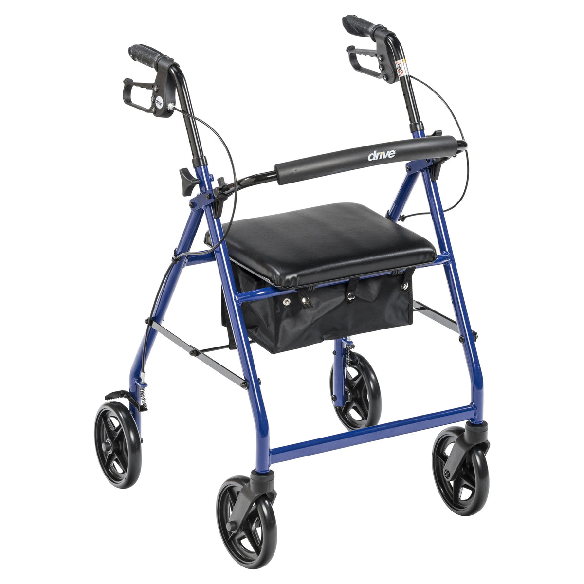 Blue Aluminum Rollator Rolling Walker with Padded Seat J534