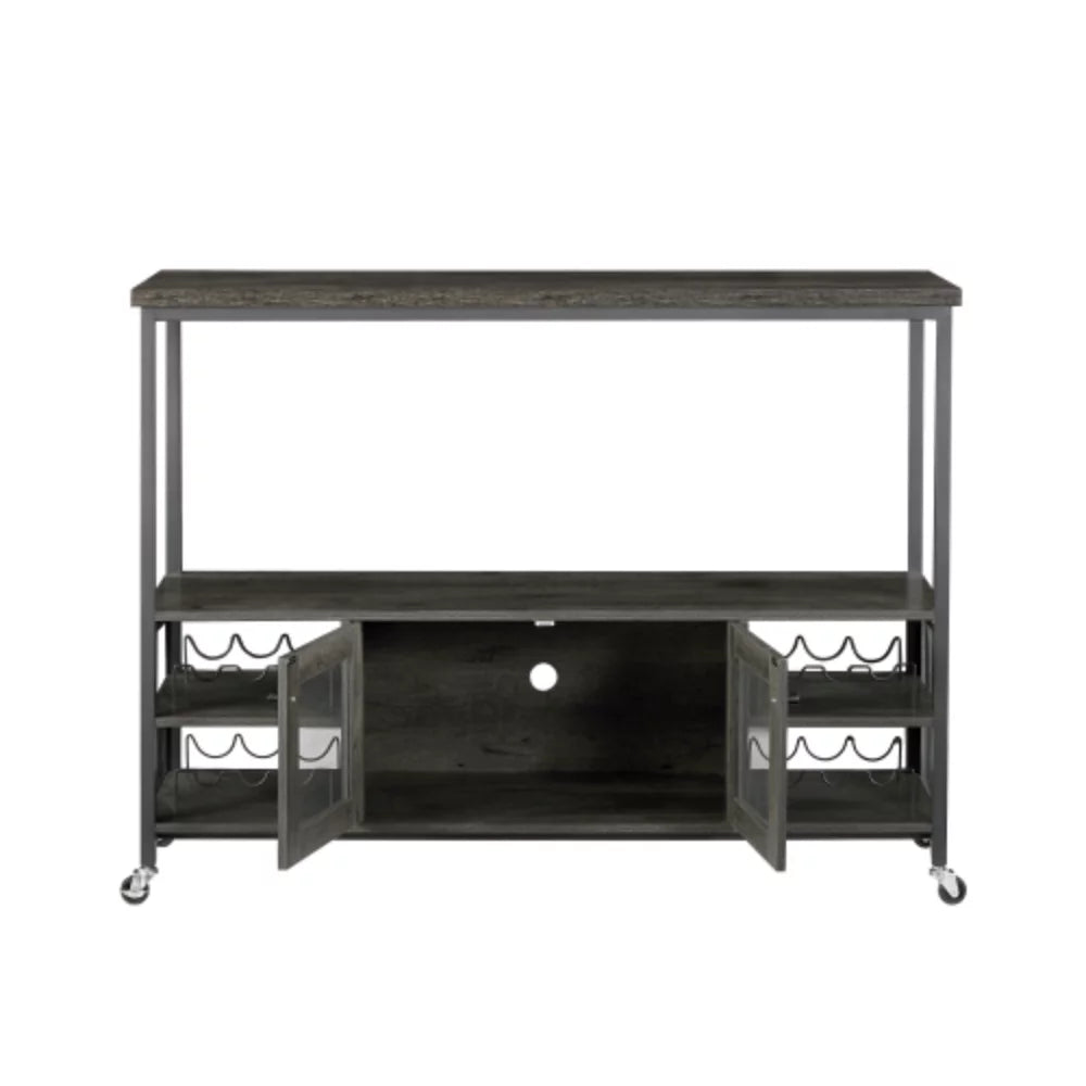 Dark Grey Wine Shelf Table U78473