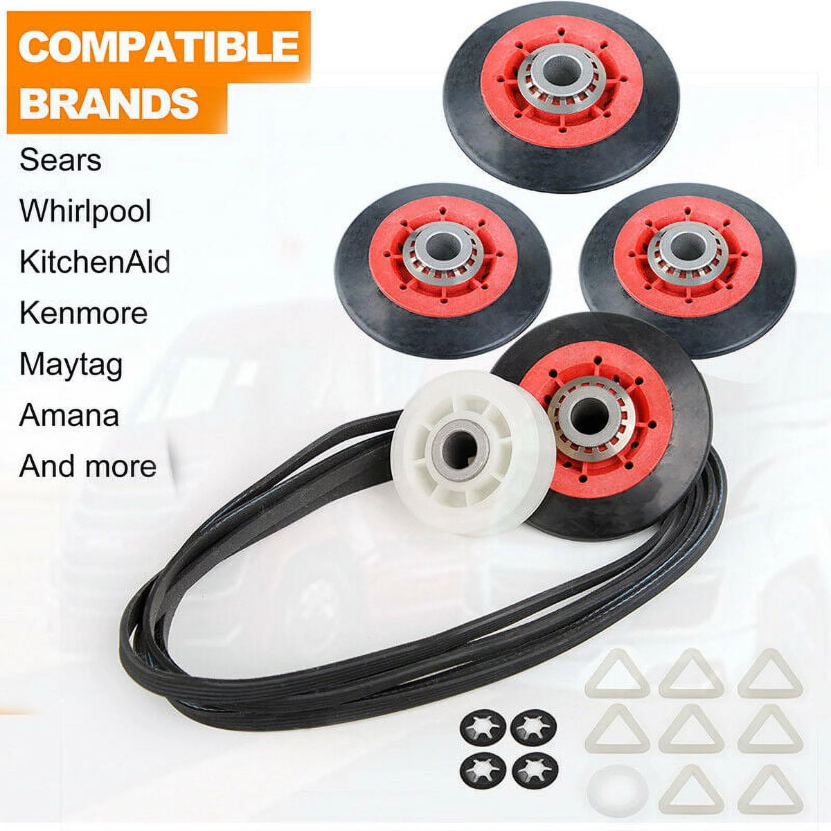 Dryer Repair Kit 4 Rollers Pulley 88" Belt V588043