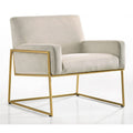 Steel & Velvet Upholstered Lounge Accent Chair in Abalone Gray K73552