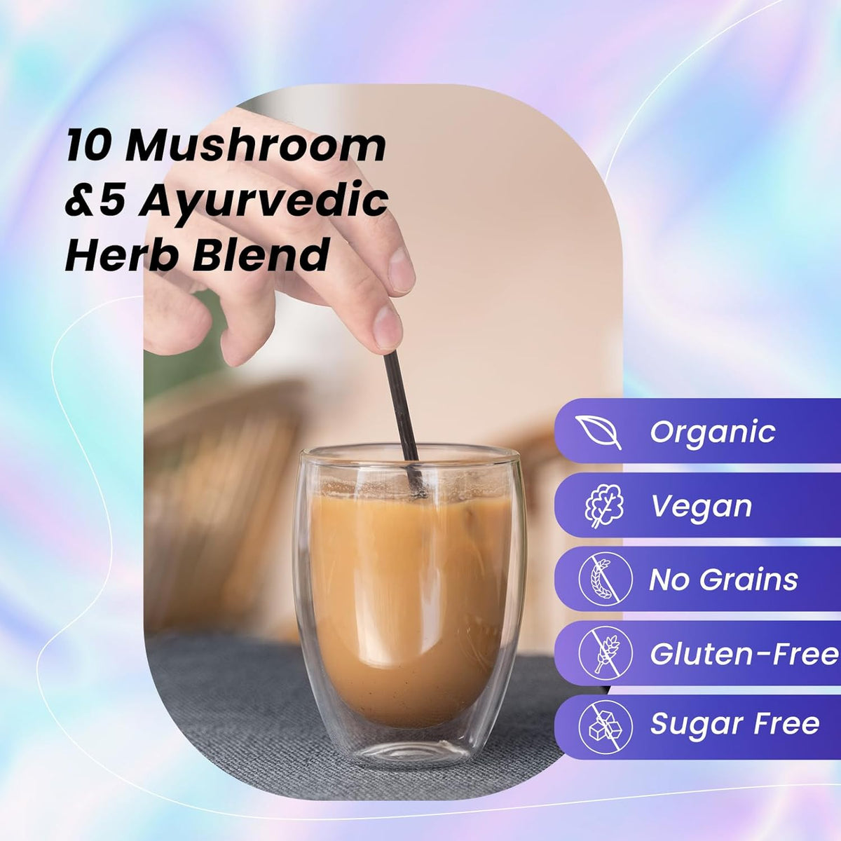 Organic Mushroom Colombian Instant Coffee 6.3 Oz 28 Servings R427