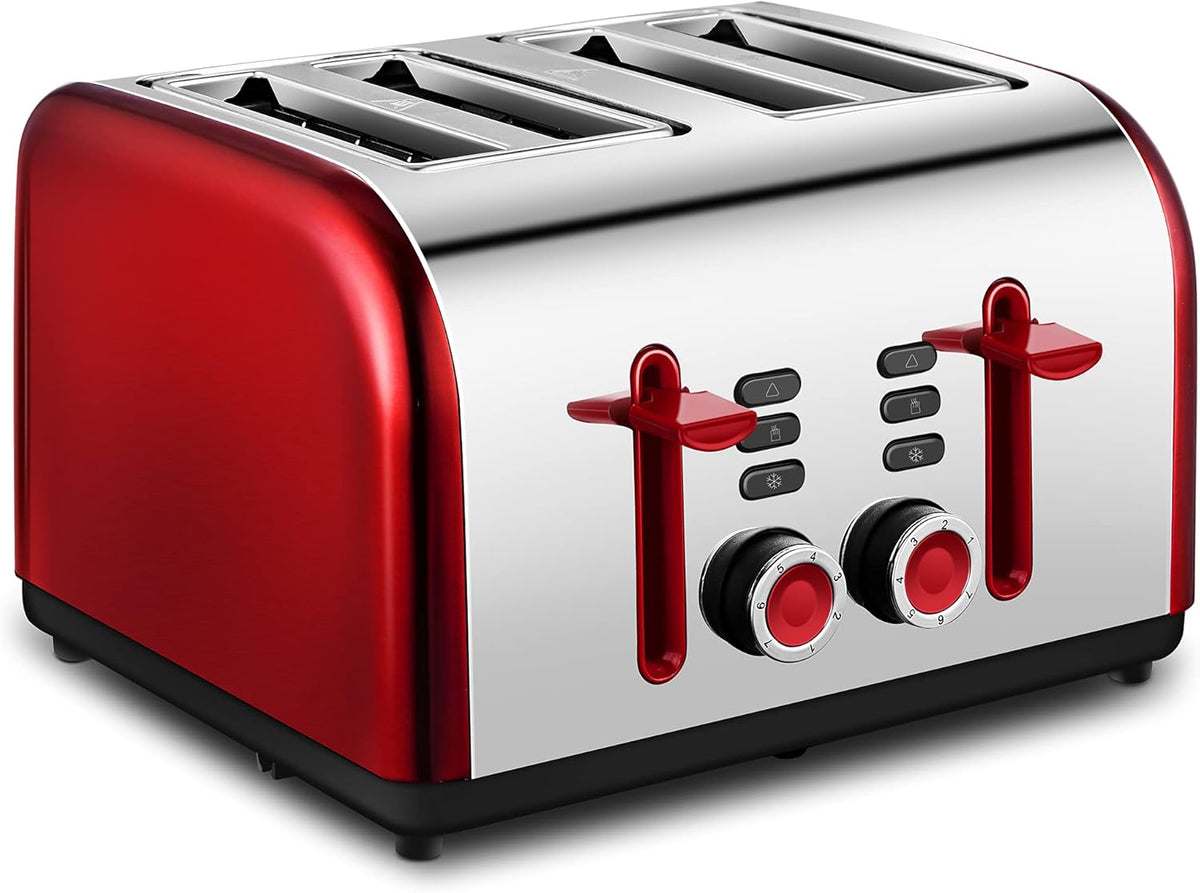 Black 4 Slice Toaster with Extra Wide Slots O825