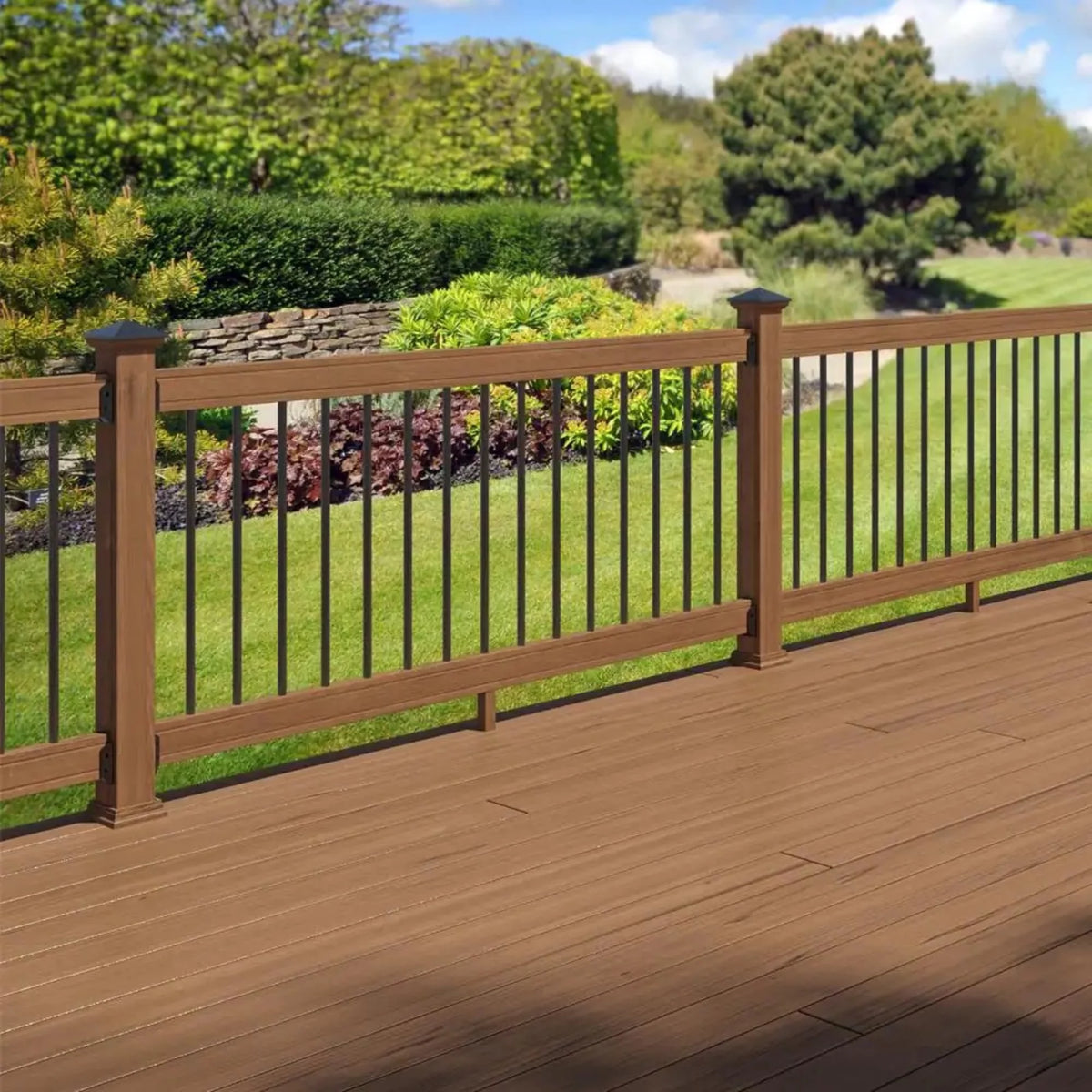 6 ft. Wood Railing Kit with Aluminum Round Balusters X897