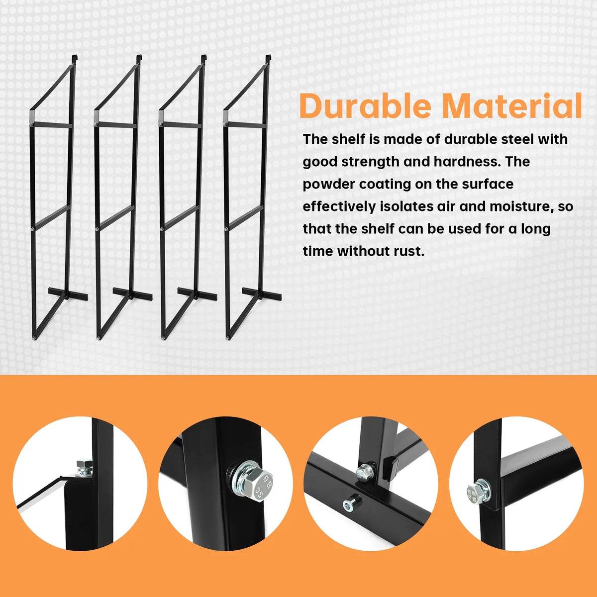 3 Tier Shipping Container Shelving Bracket 18" x 60" Black J1246