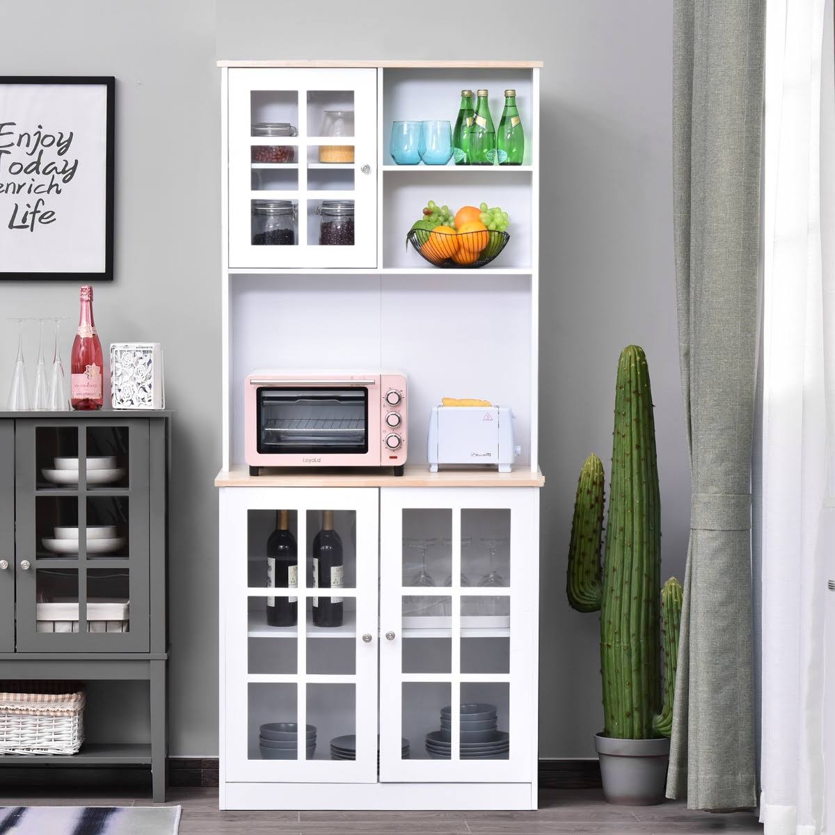 White Kitchen Pantry Cabinet P78431