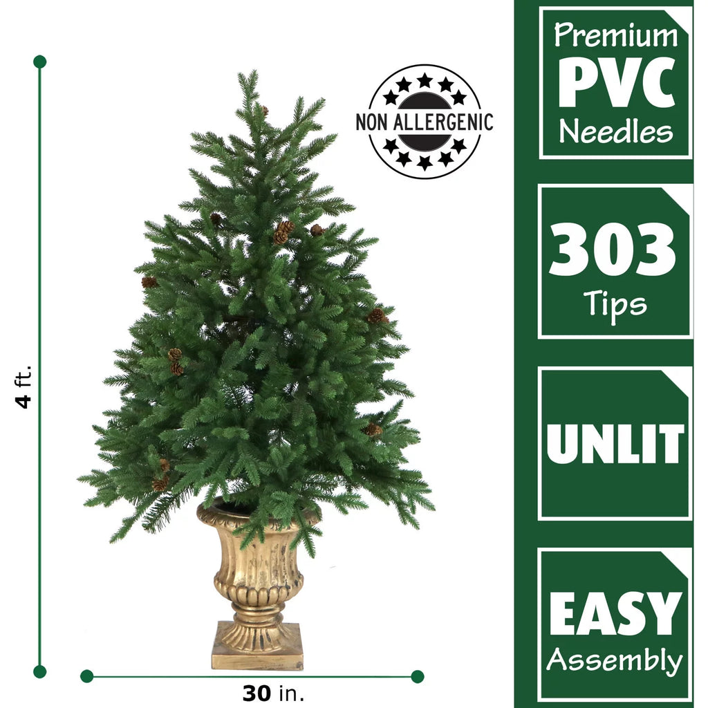 4-Ft. Noble Fir Artificial Tree with Metallic Urn Base X929511